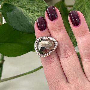 Silpada Fancy Ring with Pyrite & 925 Sterling Silver